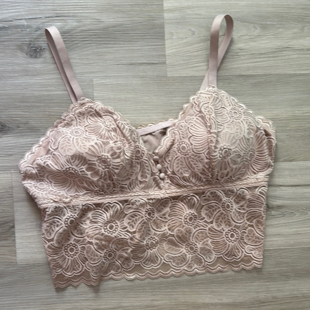 Aerie Lace Bralette in Soft Pink